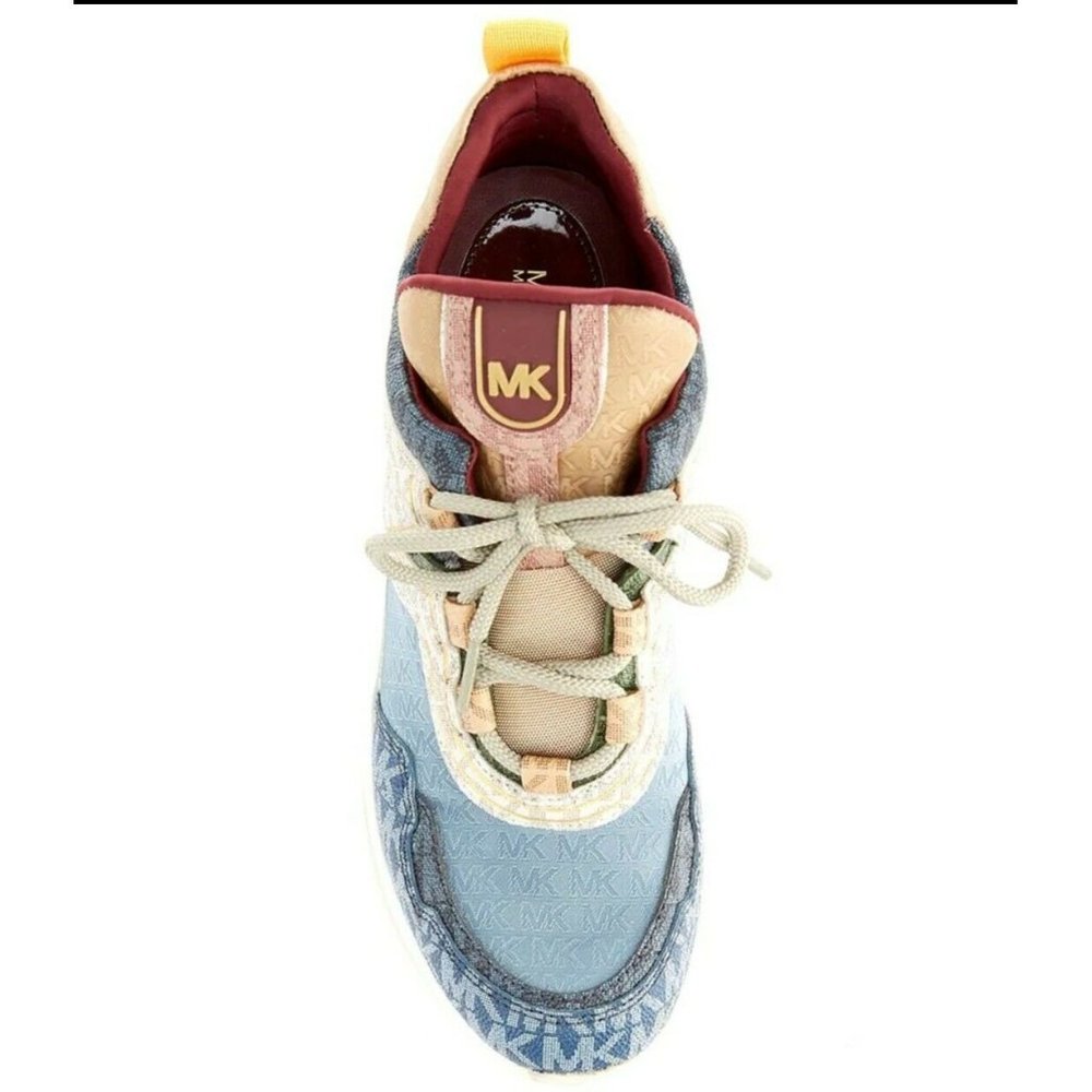 New Michael Kors Women's Olympia Sig Semi Lux Trainer Sneakers Multi - Picture 4 of 5
